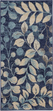 Nourison Tranquil Blue Rectangle 2x4 ft Polypropylene Carpet 115025