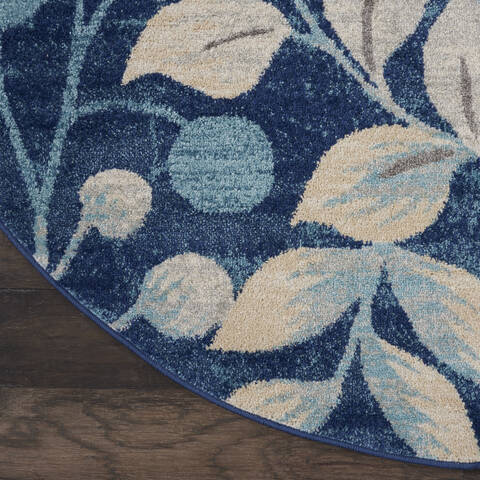 Nourison Tranquil Blue Round 53 X 53 Area Rug 805-115026 Image 1
