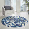 Nourison Tranquil Blue Round 53 X 53 Area Rug  805-115026 Thumb 5