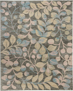 Nourison Tranquil Grey Rectangle 8x10 ft Polypropylene Carpet 115027