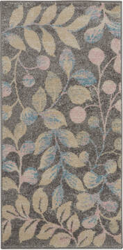 Nourison Tranquil Grey Rectangle 2x4 ft Polypropylene Carpet 115029
