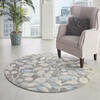 Nourison Tranquil Grey Round 53 X 53 Area Rug  805-115030 Thumb 3