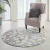 Nourison Tranquil Grey Round 53 X 53 Area Rug  805-115030 Thumb 5