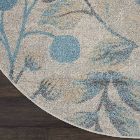 Nourison Tranquil Blue Round 53 X 53 Area Rug 805-115034 Image 1
