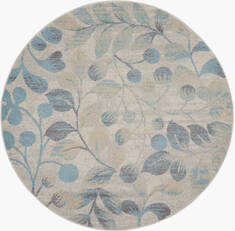 Nourison Tranquil Blue Round 5 to 6 ft Polypropylene Carpet 115034