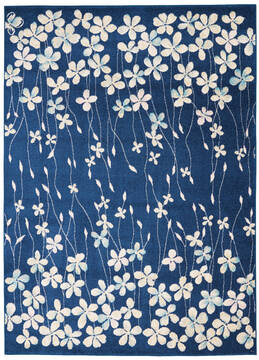 Nourison Tranquil Blue Rectangle 4x6 ft Polypropylene Carpet 115040