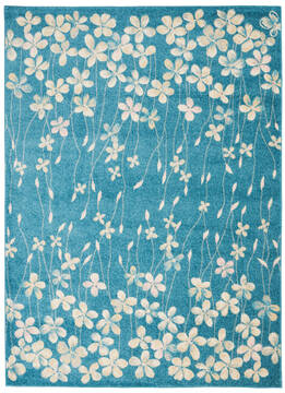 Nourison Tranquil Blue Rectangle 4x6 ft Polypropylene Carpet 115052