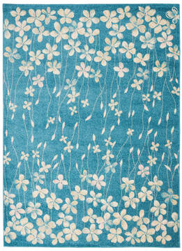 Nourison Tranquil Blue Rectangle 5x7 ft Polypropylene Carpet 115053