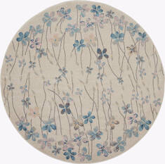 Nourison Tranquil Beige Round 5'3" X 5'3" Area Rug  805-115058