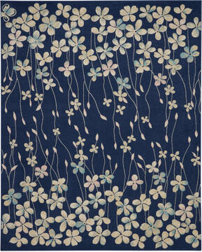 Nourison Tranquil Blue Rectangle 8x10 ft Polypropylene Carpet 115059