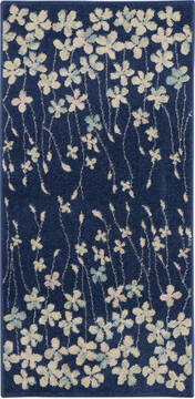 Nourison Tranquil Blue Rectangle 2x4 ft Polypropylene Carpet 115061