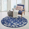 Nourison Tranquil Blue Round 53 X 53 Area Rug  805-115062 Thumb 5