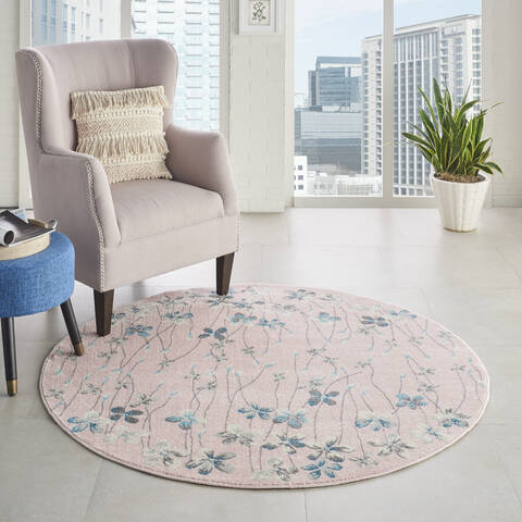 Nourison Tranquil Purple Round 53 X 53 Area Rug 805-115066 Image 3