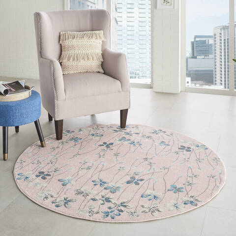 Nourison Tranquil Purple Round 53 X 53 Area Rug 805-115066 Image 5