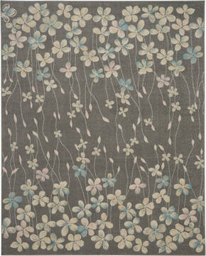 Nourison Tranquil Grey Rectangle 8x10 ft Polypropylene Carpet 115067
