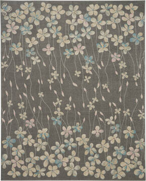 Nourison Tranquil Grey Rectangle 8x10 ft Polypropylene Carpet 115067