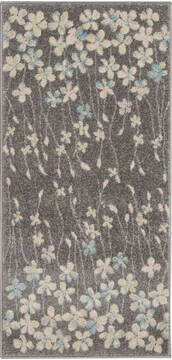 Nourison Tranquil Grey Rectangle 2x4 ft Polypropylene Carpet 115069