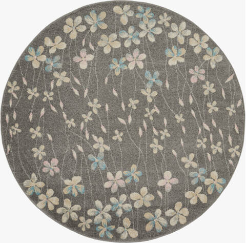 Nourison Tranquil Grey Round 53 X 53 Area Rug 805-115070 Image 0