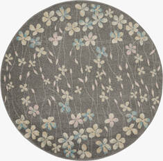 Nourison Tranquil Grey Round 5'3" X 5'3" Area Rug  805-115070