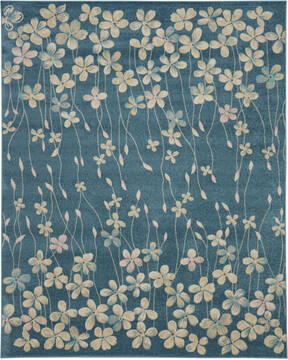 Nourison Tranquil Blue Rectangle 8x10 ft Polypropylene Carpet 115071