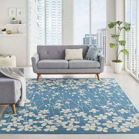 Nourison Tranquil Blue 810 X 1110 Area Rug 805-115072 Image 3