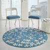 Nourison Tranquil Blue Round 53 X 53 Area Rug  805-115074 Thumb 3