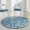 Nourison Tranquil Blue Round 53 X 53 Area Rug  805-115074 Thumb 5