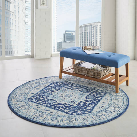 Nourison Tranquil Beige Round 53 X 53 Area Rug 805-115102 Image 5