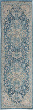 Nourison Tranquil Blue Runner 2'3" X 7'3" Area Rug  805-115107