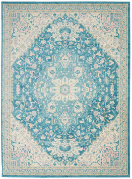Nourison Tranquil Blue Rectangle 5x7 ft Polypropylene Carpet 115113