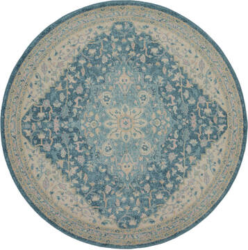 Nourison Tranquil Beige Round 5'3" X 5'3" Area Rug  805-115118