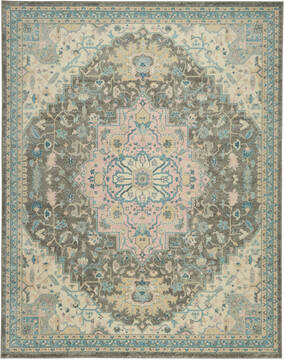 Nourison Tranquil Grey Rectangle 8x10 ft Polypropylene Carpet 115119