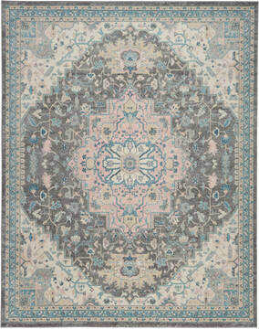 Nourison Tranquil Grey Rectangle 9x12 ft Polypropylene Carpet 115120