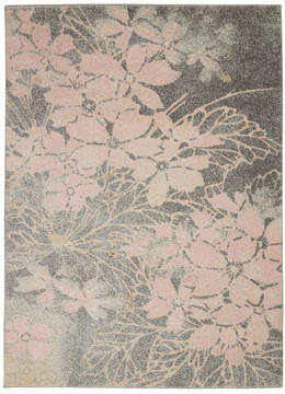 Nourison Tranquil Grey Rectangle 4x6 ft Polypropylene Carpet 115130