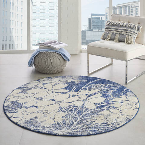 Nourison Tranquil Beige Round 53 X 53 Area Rug 805-115137 Image 3