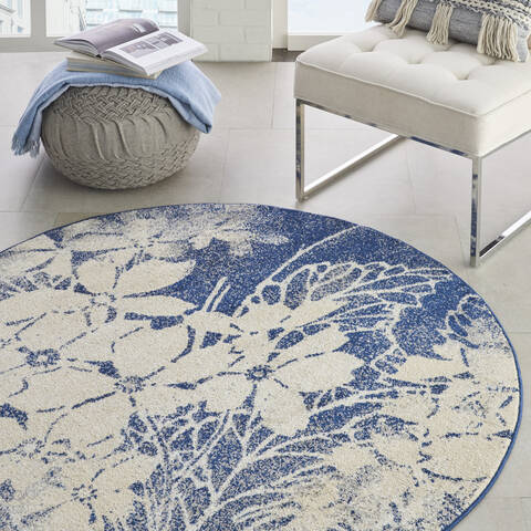 Nourison Tranquil Beige Round 53 X 53 Area Rug 805-115137 Image 4