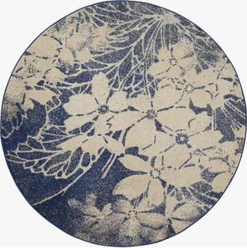Nourison Tranquil Beige Round 5'3" X 5'3" Area Rug  805-115137