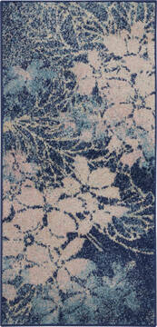 Nourison Tranquil Blue Rectangle 2x4 ft Polypropylene Carpet 115144