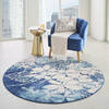 Nourison Tranquil Blue Round 53 X 53 Area Rug  805-115145 Thumb 5