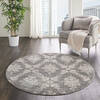 Nourison Tranquil Grey Round 53 X 53 Area Rug  805-115163 Thumb 3