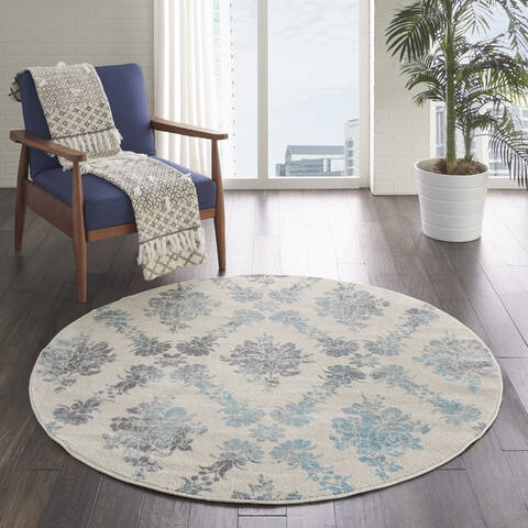 Nourison Tranquil Beige Round 53 X 53 Area Rug 805-115166 Image 3