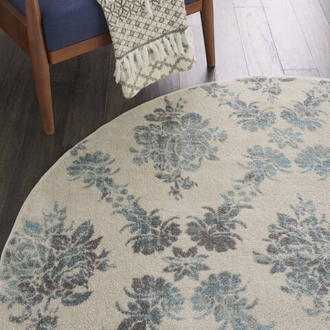 Nourison Tranquil Beige Round 53 X 53 Area Rug 805-115166 Image 4