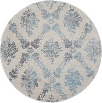 Nourison Tranquil Beige Round 5'3" X 5'3" Area Rug  805-115166