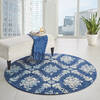 Nourison Tranquil Blue Round 53 X 53 Area Rug  805-115169 Thumb 3