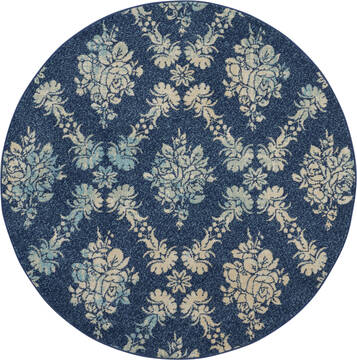 Nourison Tranquil Blue Round 5'3" X 5'3" Area Rug  805-115169