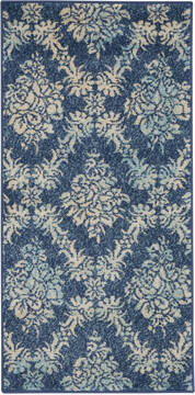 Nourison Tranquil Blue Rectangle 2x4 ft Polypropylene Carpet 115170