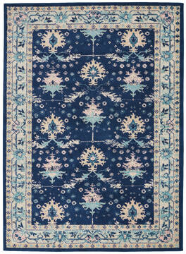Nourison Tranquil Blue Rectangle 6x9 ft Polypropylene Carpet 115179