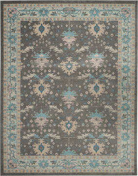 Nourison Tranquil Grey Rectangle 9x12 ft Polypropylene Carpet 115181
