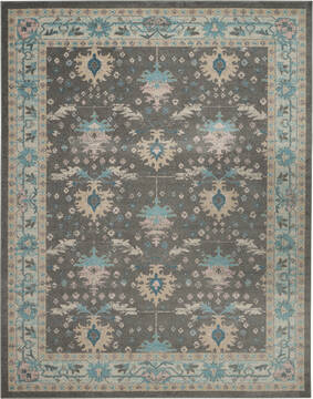 Nourison Tranquil Grey Rectangle 9x12 ft Polypropylene Carpet 115181