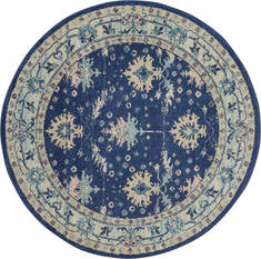 Nourison Tranquil Blue Round 5'3" X 5'3" Area Rug  805-115185